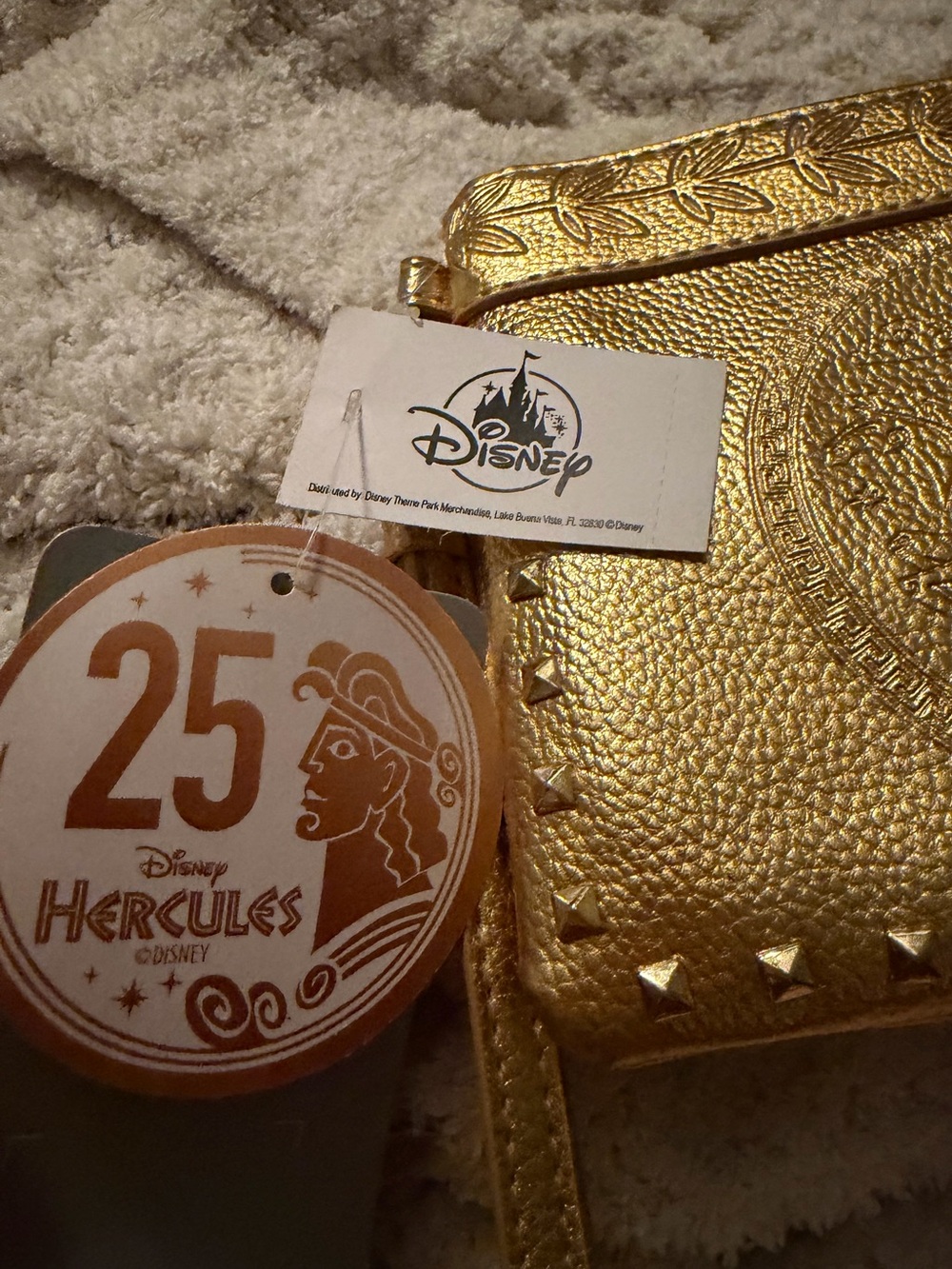 Disney Gold Hercules 25th Anniversary Wristlet Pouch